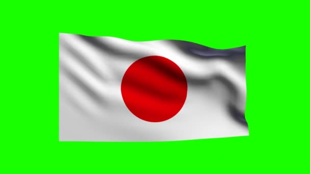 Wapperende vlag van japan — Stockvideo