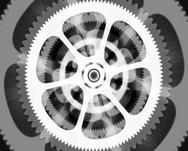 Witte spinnen Gears — Stockvideo