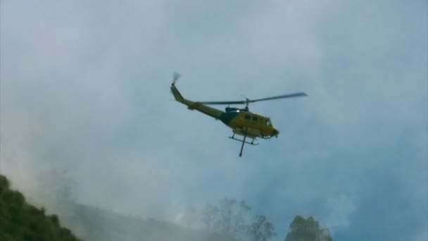 Fire Rescue Helicopter in sky — Stock Video