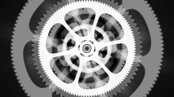 White Spinning Gears — Stock Video