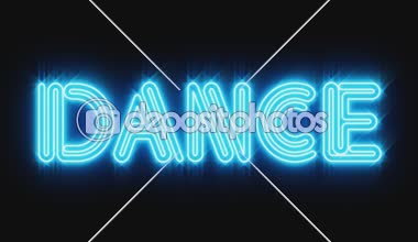 parlak neon tabela dans