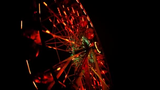 Riesenrad bei Nacht — Stockvideo