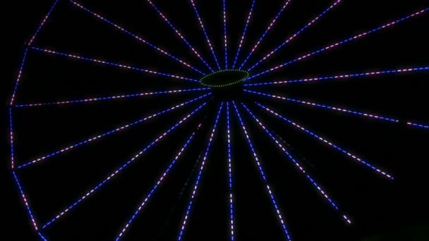Ferris Wheel At Night — Stock Video