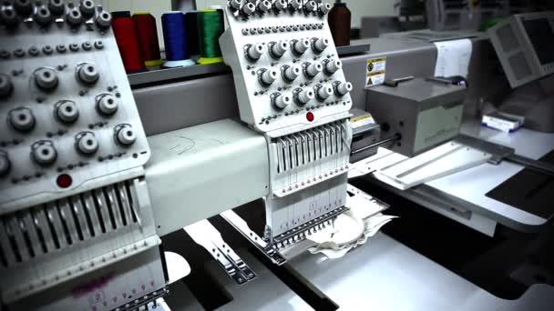 Automated Embroidery Production — Stock Video