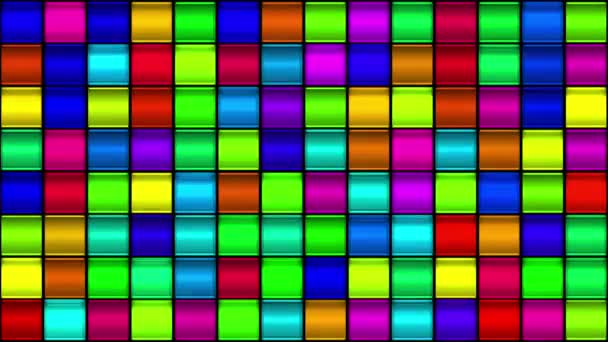 Multicolore mosaico piazze — Video Stock