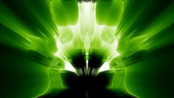 Astratto verde Rorschach inchiostro blot test con incandescenze — Video Stock