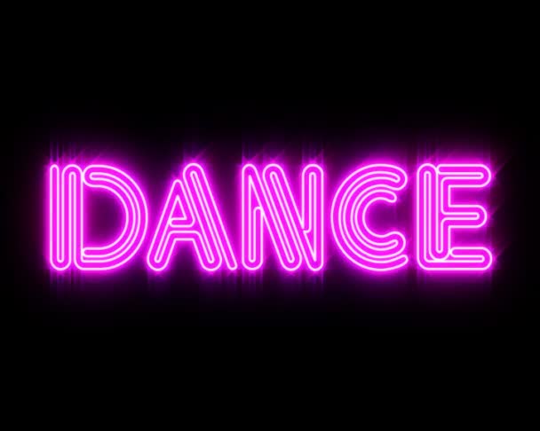 Różowy Dance Neon znak — Wideo stockowe