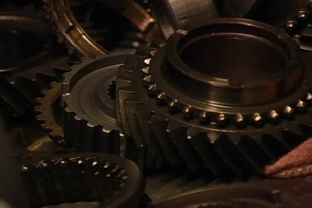 Gears parts of transmission — Stock Video