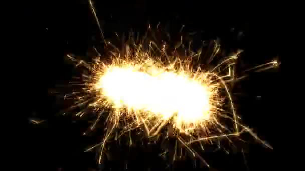 Sparklers abstractos sobre fondo negro — Vídeo de stock