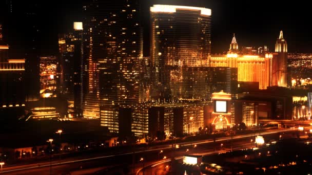 Las vegas in der Nacht — Stockvideo