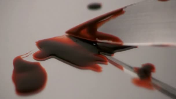 A medencében a vér véres kés — Stock videók