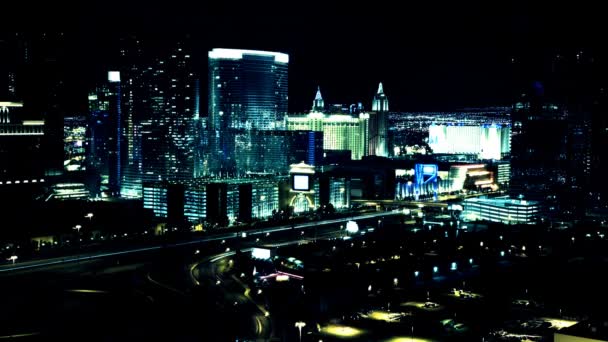 Blue Vegas At Night Time Lapse — Stock Video