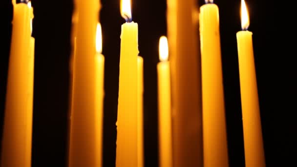 Church candles flame — Stock Video