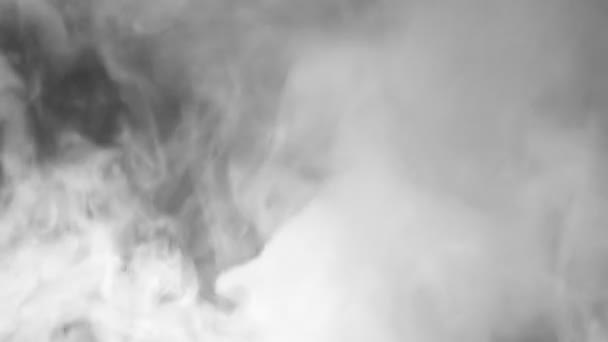 Fumaça isolada sobe sobre fundo preto — Vídeo de Stock