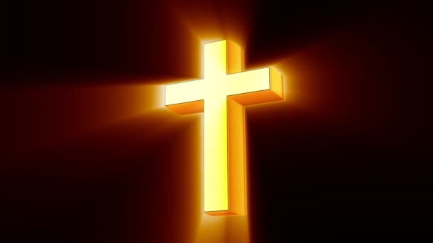 Croix d'or avec rayons lumineux 