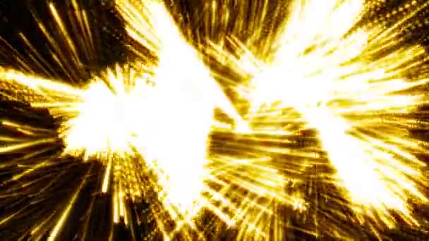 Fogos de artifício amarelos — Vídeo de Stock