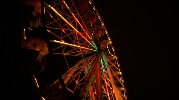 Ferris Wheel At Night — Stock Video