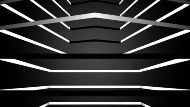 Lazo de cubo de hélice en blanco y negro 3D — Vídeos de Stock