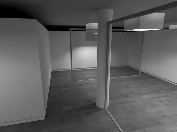 Showroom, kamer met shapes — Stockfoto