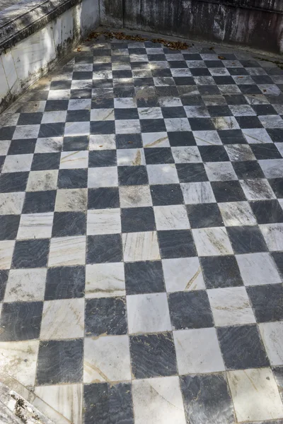 Schackrutor, gamero texturerat golvet eller schack, artonhundratalet — Stockfoto