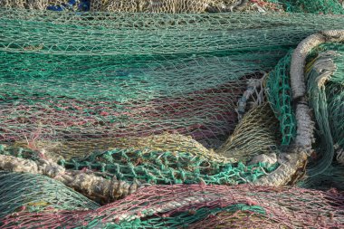 kuyuları ve balık ağlarına Mallorca, İspanya bir bağlantı noktasıyla. Detay 