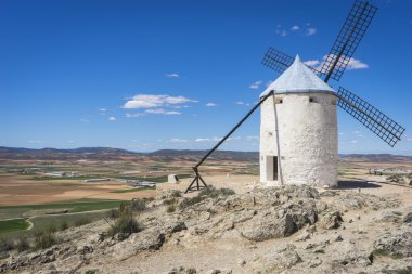 windmills, cereal mills mythical Castile in Spain, Don Quixote,  clipart