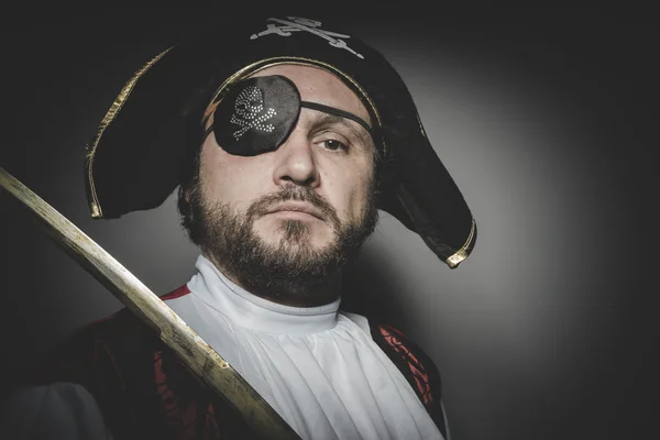Чоловік пірат з плямою очей — стокове фото