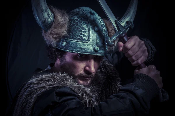 Warrior with a huge sword — Stock Photo, Image