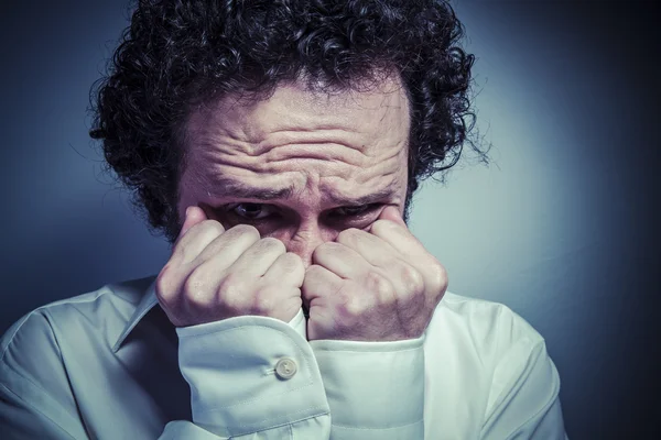 Man with scared face expression — Stock Photo, Image