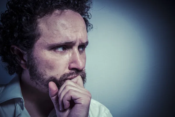 Man making funny face expression — Stock Photo, Image