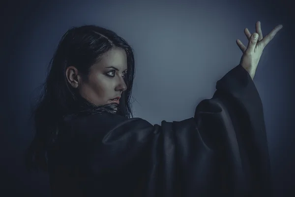 Woman with black cloth on posing — Stock Photo, Image