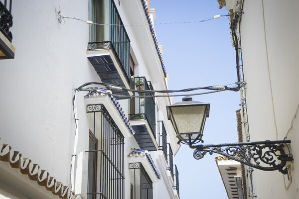 Architecture. street with white buildings in Marbella, Andalucia, Spain