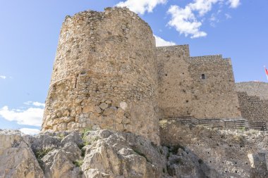 Ortaçağ Kalesi şehrin Consuegra Toledo, İspanya