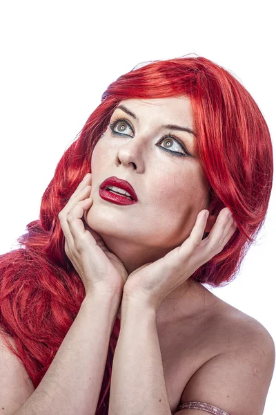 Woman  with red hair posing — Stock Photo, Image
