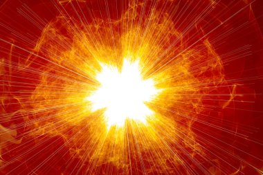 Yaratıcı arka plan, güçlü ve parlak soyut güneş, reklam ve tasarımlar için dekoratif görüntü