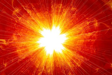 Yaratıcı arka plan, güçlü ve parlak soyut güneş, reklam ve tasarımlar için dekoratif görüntü