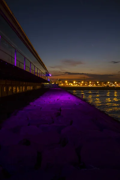 Valencia Strand bei Nacht — Stockfoto