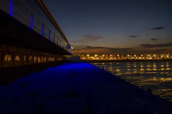 Valencia beach at night — Stock Photo, Image