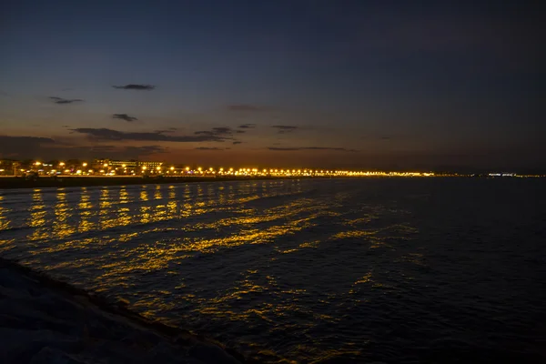 Valencia beach at night — Stock Photo, Image