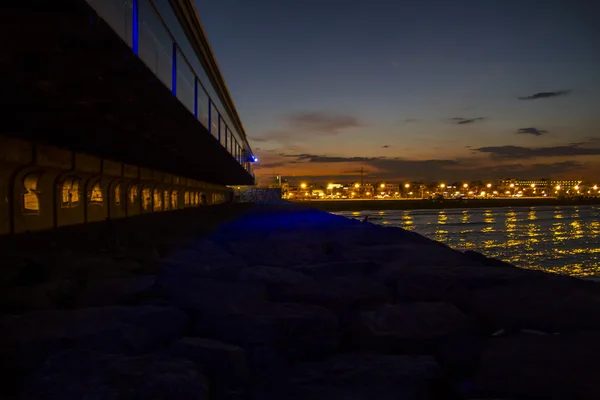 Valencia pantai di malam hari — Stok Foto