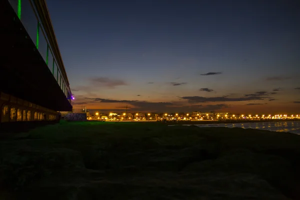 Spiaggia di Valencia di notte — Foto Stock