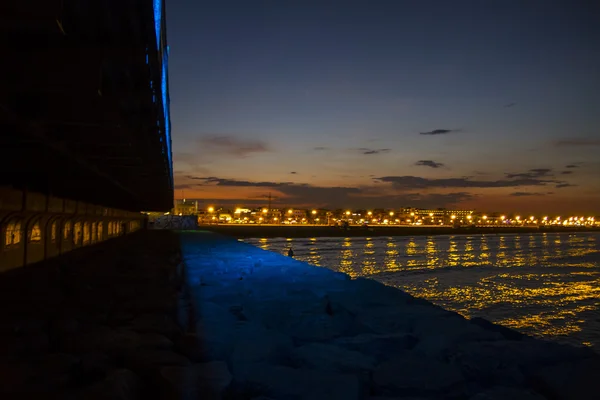 Playa de Valencia por la noche — Foto de Stock