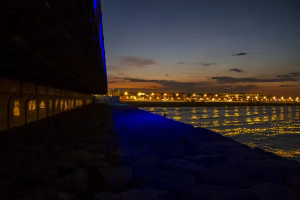 Valencia beach at night — Stock Photo, Image
