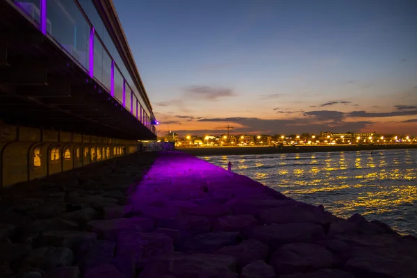 Valencia Strand bei Nacht — Stockfoto