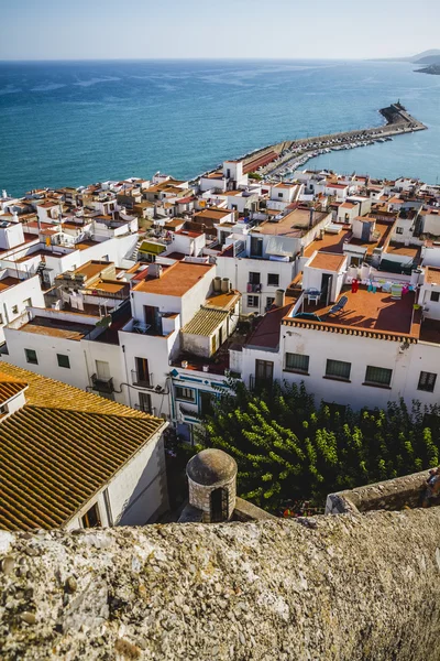 Penyscola vista para a aldeia a partir do castelo — Fotografia de Stock