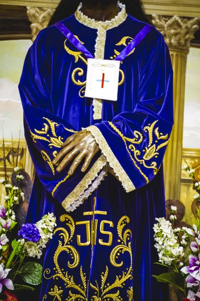 Jesus Cristo com manto roxo — Fotografia de Stock
