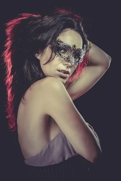 Woman with venetian mask — Stock Photo, Image