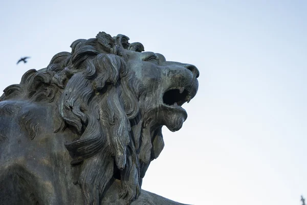 Bronzene Löwenskulptur — Stockfoto