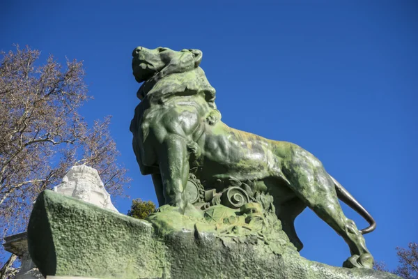 Klasická bronzovou sochu lva — Stock fotografie