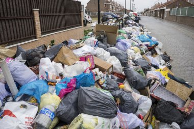 Belediye atık toplama işlemi tarafından grev